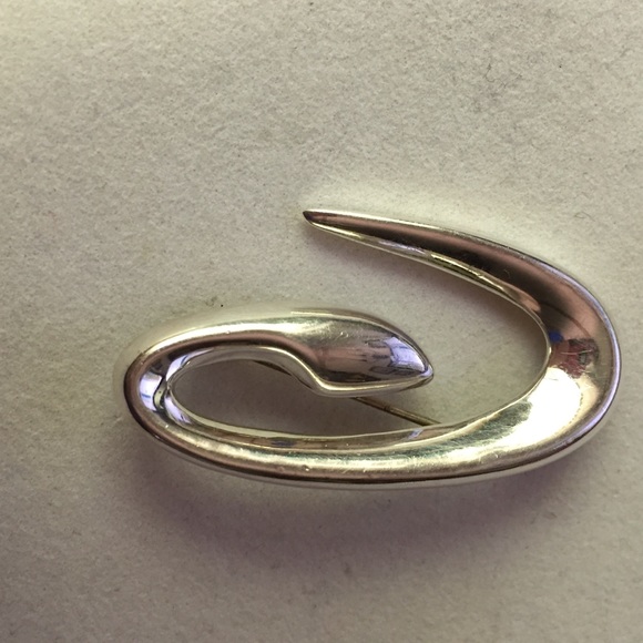 Two sterling silver geometric retro brooches - Picture 8 of 8